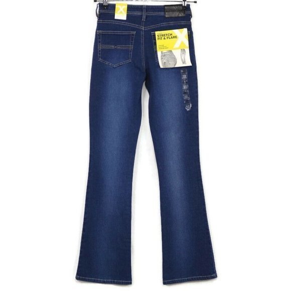 Vintage Express Fit & Flare Jeans Low Rise Sculpted Stretch 5 6 Long Tall - Picture 1 of 12